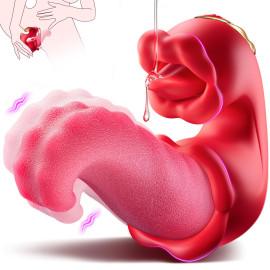 SuperLove Tongue Thrusting & Licking Vibrator Red