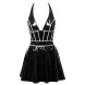 Black Level Vinyl Dress with Silver Seems 2851601 Black