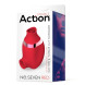Action No. Seven 2 in 1 Suction and Tongue Clitoris Massager Red