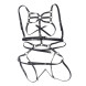 Subblime Fetish Body Harness Adjustable Straps Leather Black
